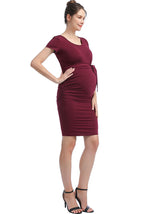 Kimi + Kai Maternity "Lana" Ruched Belted Dress