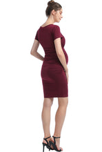 Load image into Gallery viewer, Kimi + Kai Maternity "Lana" Ruched Belted Dress