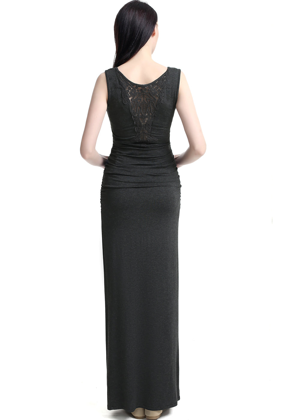 Kimi + Kai Maternity "Jane" Lace Back Maxi Dress