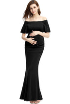 Kimi + Kai Maternity "Abigail" Off Shoulder Maxi Dress