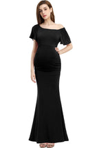 Kimi + Kai Maternity "Abigail" Off Shoulder Maxi Dress
