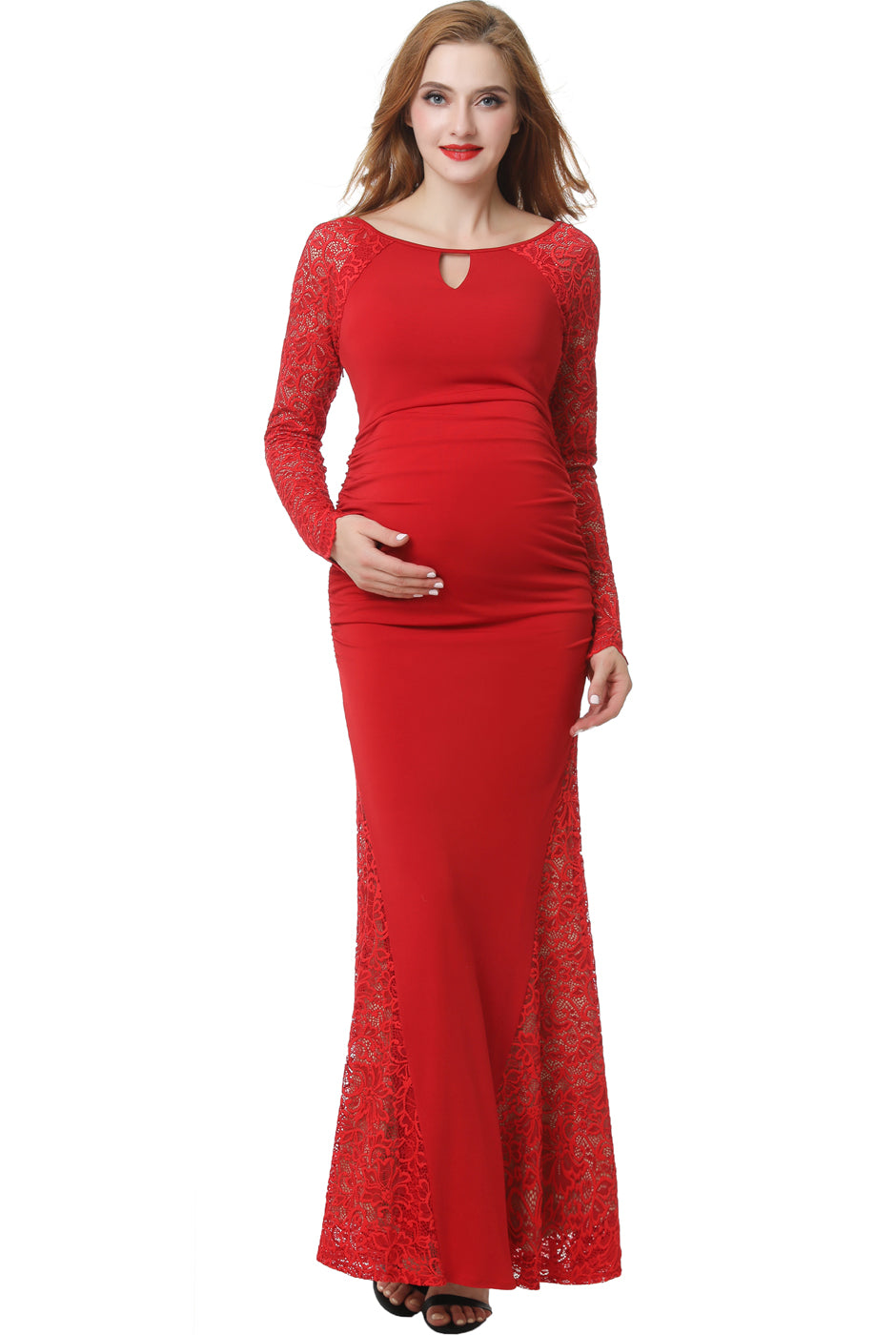 Kimi + Kai Maternity "Bella" Mermaid Maxi Dress