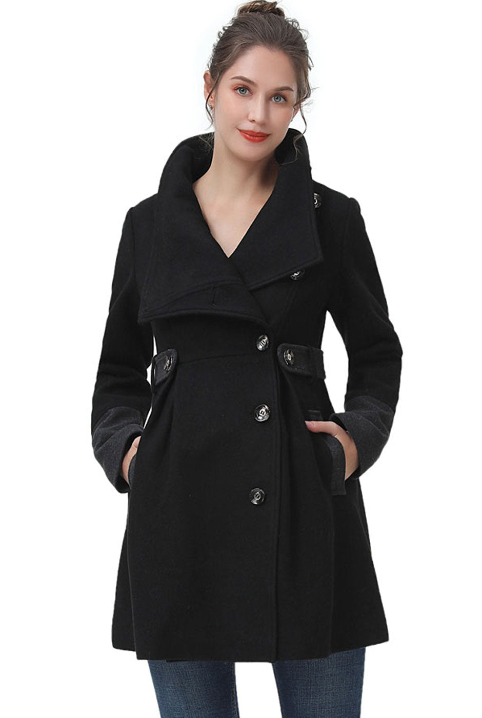 Kimi + Kai Maternity "Harper" Wool Coat