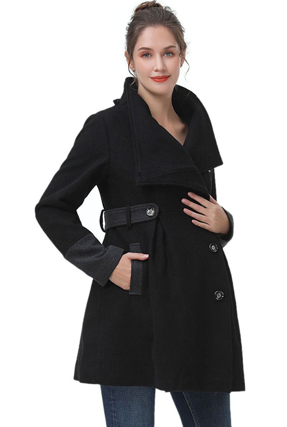 Kimi + Kai Maternity "Harper" Wool Coat