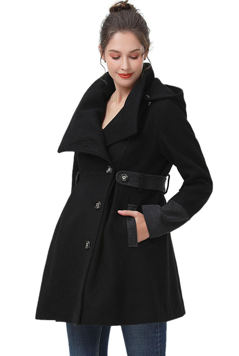 Kimi + Kai Maternity "Harper" Wool Coat