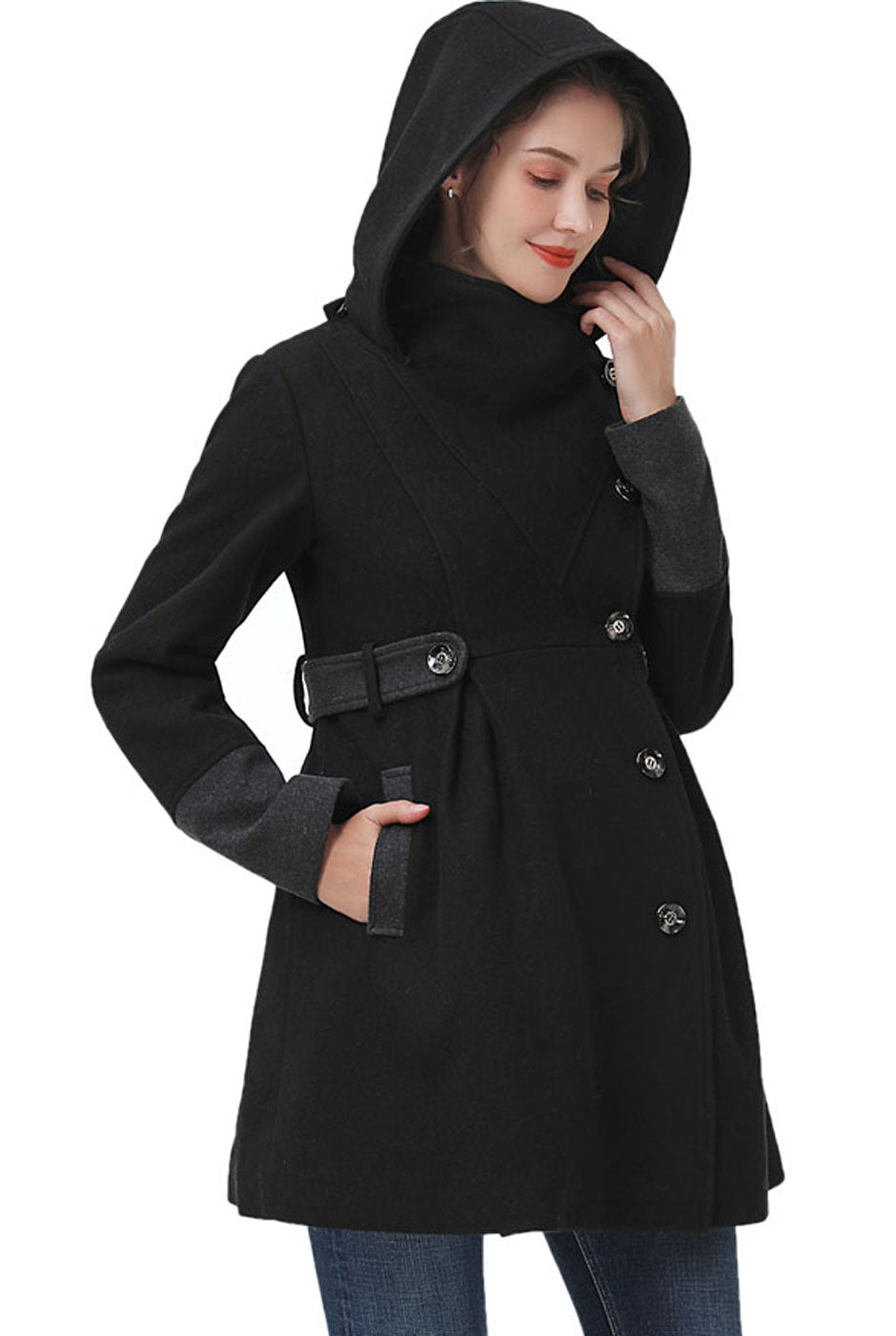 Kimi + Kai Maternity "Harper" Wool Coat