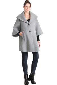 Kimi + Kai Maternity "Aanya" A-Line Wool Coat with Removable Bib