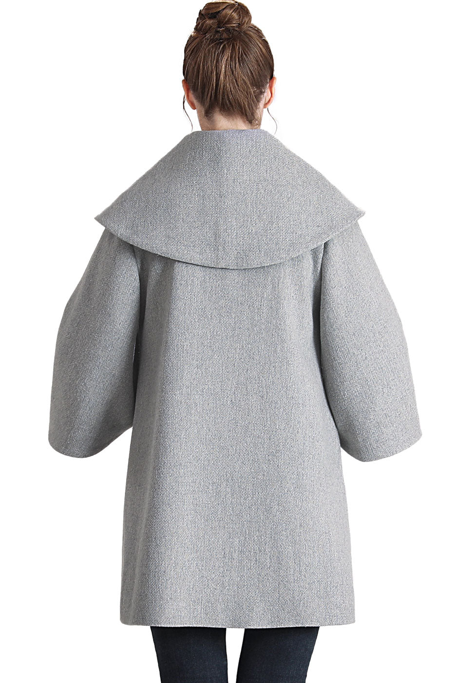 Kimi + Kai Maternity "Aanya" A-Line Wool Coat with Removable Bib
