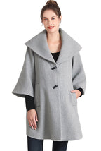 Kimi + Kai Maternity "Aanya" A-Line Wool Coat with Removable Bib