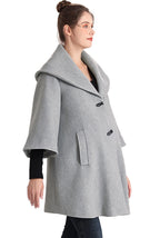 Kimi + Kai Maternity "Aanya" A-Line Wool Coat with Removable Bib