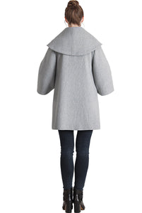 Kimi + Kai Maternity "Aanya" A-Line Wool Coat with Removable Bib