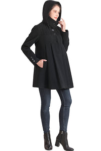 Kimi + Kai Maternity "Aela" A-Line Hooded Wool Coat