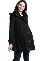 Kimi + Kai Maternity "Olivia" Wool Blend Parka Coat