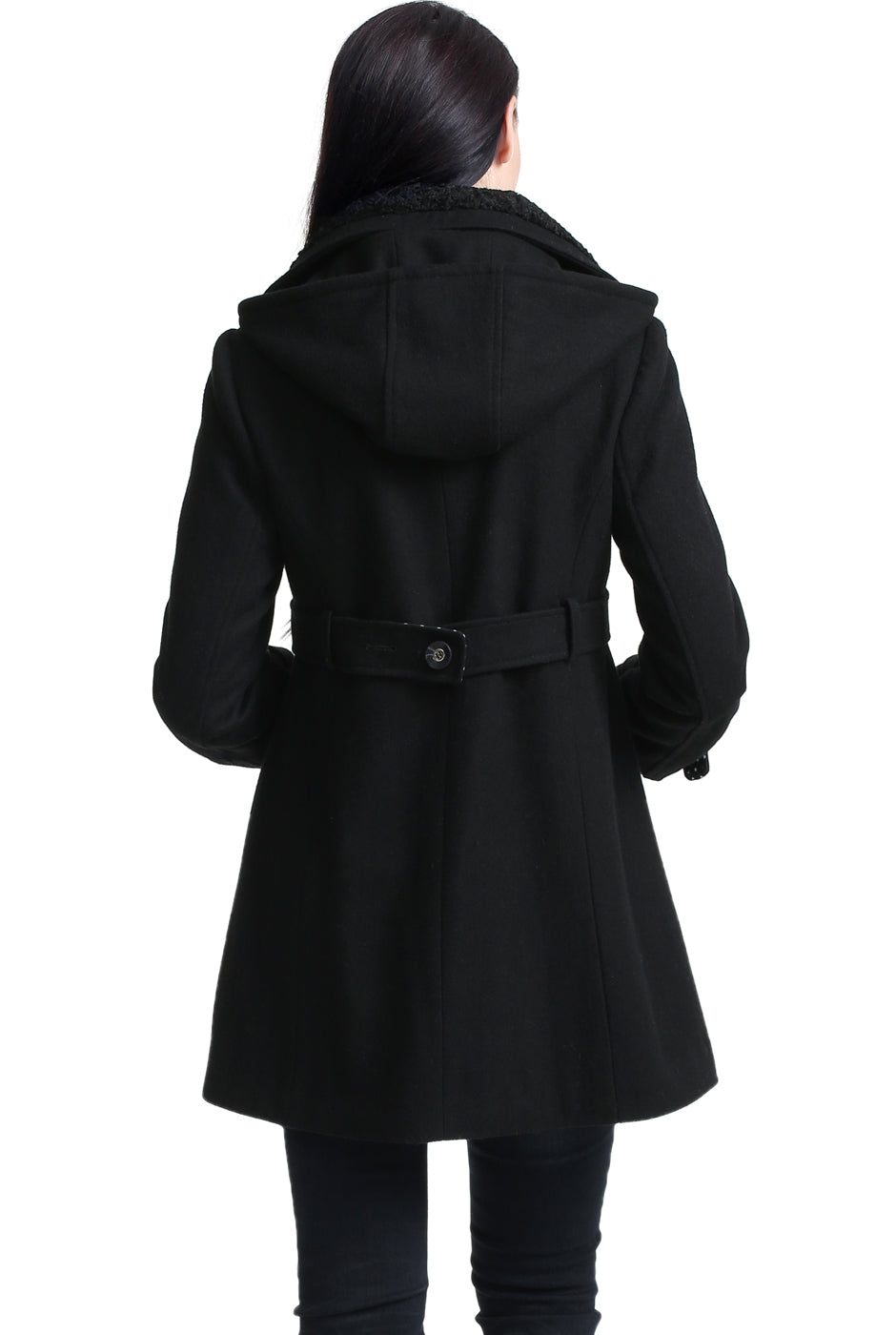 Kimi + Kai Maternity "Olivia" Wool Blend Parka Coat