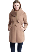 Kimi + Kai Maternity "Mia" Wool Blend Fold Collar Coat