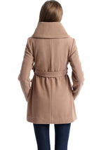 Kimi + Kai Maternity "Mia" Wool Blend Fold Collar Coat