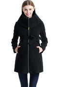 Kimi + Kai Maternity "Mia" Wool Blend Fold Collar Coat