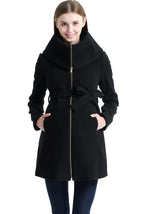 Kimi + Kai Maternity "Mia" Wool Blend Fold Collar Coat