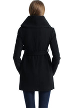 Kimi + Kai Maternity "Mia" Wool Blend Fold Collar Coat