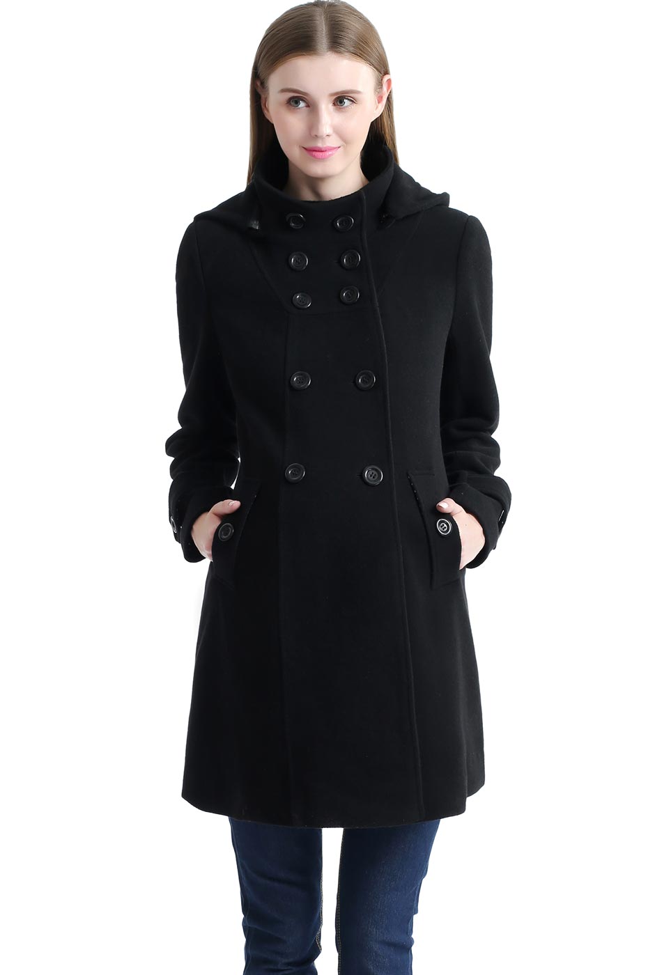Kimi + Kai Maternity "Penelope" Wool Blend A-Lined Coat