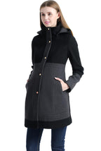 Kimi + Kai Maternity "Tessa" Wool Blend Colorblock Coat