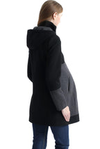 Kimi + Kai Maternity "Tessa" Wool Blend Colorblock Coat