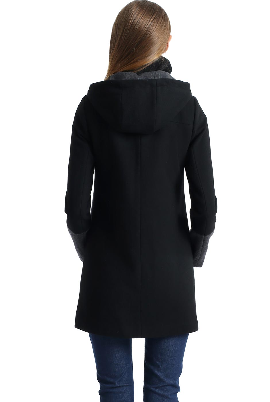 Kimi + Kai Maternity "Tessa" Wool Blend Colorblock Coat