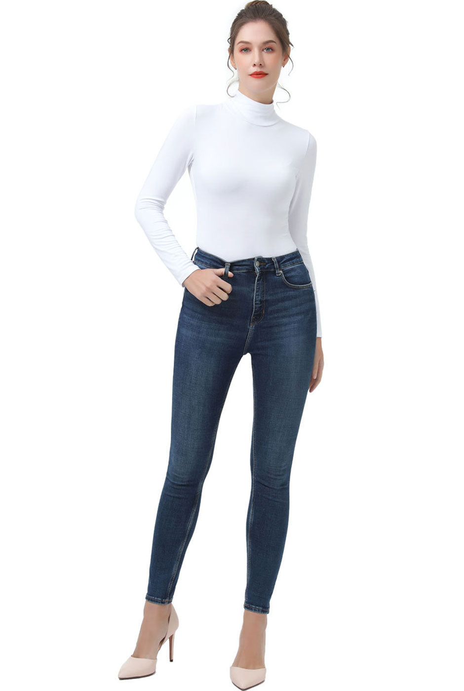 Kimi + Kai Women's Turtleneck Long Sleeve Bodysuit – kimi + kai