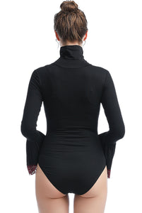 Kim Slinky Jersey Bodysuit with Statement Sleeves in Black – Bisou Bisou