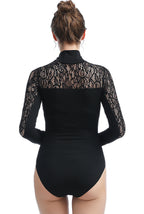 Kimi + Kai Women's "Gem" Lace Mock Neck Bodysuit