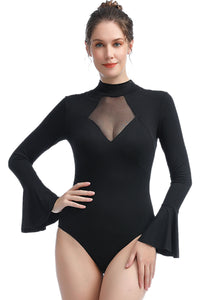 Kimi + Kai Women's "Jan" Turtle Neck Bell Sleeve Bodysuit