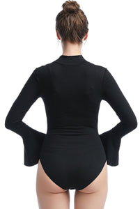 Kimi + Kai Women's "Jan" Turtle Neck Bell Sleeve Bodysuit