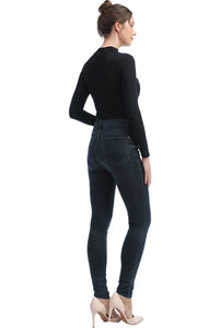 Kimi + Kai Women's "Min" Faux Wrap Turtle Neck Bodysuit