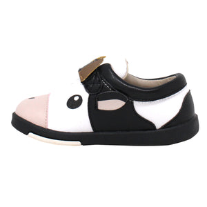 Kimi + Kai Unisex Sneaker Shoes (First Walker & Toddler) - Happy Cow Black White