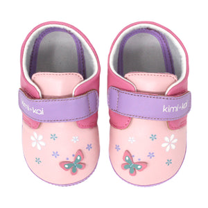 Kimi + Kai Girls Soft Sole Lambskin Leather Shoes - Butterfly (First Walker & Toddler)