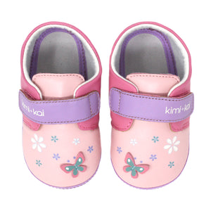 Kimi + Kai Girls Soft Sole Lambskin Leather Shoes - Butterfly (First Walker & Toddler)