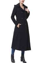 Kimi + Kai Women's "Laila" Long Hooded Wool Walking Coat