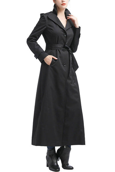 Kimi + Kai Women's "Alena" Waterproof Hooded Long Trench Coat