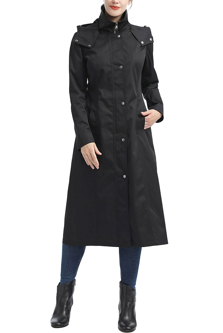 Kimi + Kai Women's "Brooke" Hooded Long Rain Coat