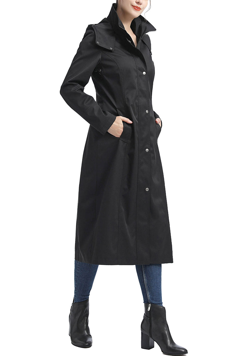 Kimi + Kai Women's "Brooke" Hooded Long Rain Coat