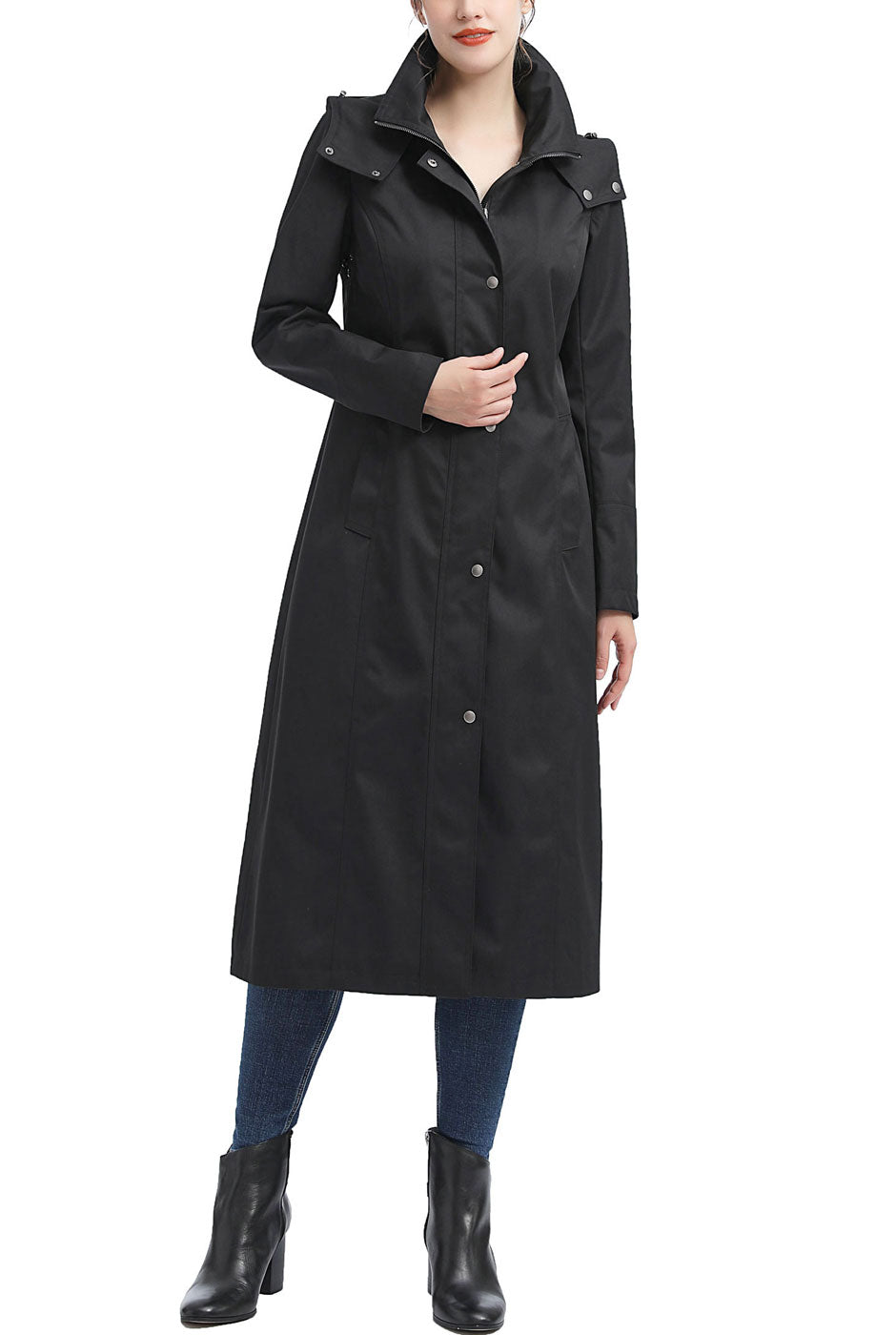 Kimi + Kai Women's "Brooke" Hooded Long Rain Coat