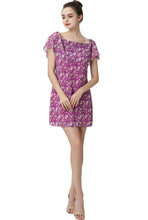 Load image into Gallery viewer, Kimi + Kai Women&#39;s &quot;Nixie&quot; Floral Print Off-the-Shoulder Chiffon Dress