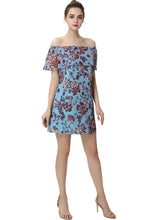 Load image into Gallery viewer, Kimi + Kai Women&#39;s &quot;Augusta&quot; Floral Print Off-the-Shoulder Chiffon Dress