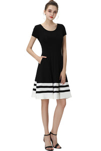 Kimi + Kai Women's "Jessica" Color-Block Fit & Flare Dress