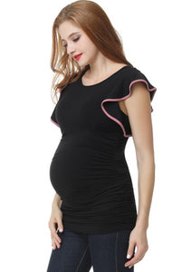Kimi + Kai Maternity "Ruth" Ruffle Sleeve Top