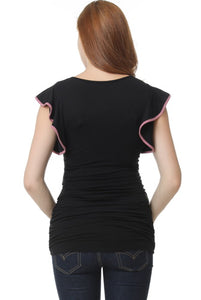 Kimi + Kai Maternity "Ruth" Ruffle Sleeve Top