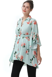 Kimi + Kai Maternity "Emma" Belted Nursing Blouse