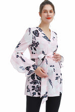 Load image into Gallery viewer, Kimi + Kai Maternity &quot;Kay&quot; V-Neck Belted Blouse
