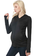 Load image into Gallery viewer, Kimi + Kai Maternity &quot;Haven&quot; Hooded Performance Yoga Jacket