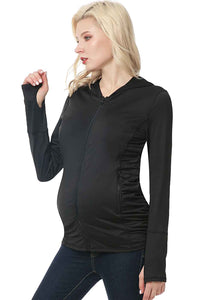 Kimi + Kai Maternity "Haven" Hooded Performance Yoga Jacket